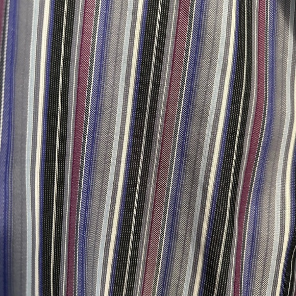 Thomas Dean Shirt Mens XXL MultiColored Striped‎ Flip Cuff Long Sleeve - Picture 3 of 6